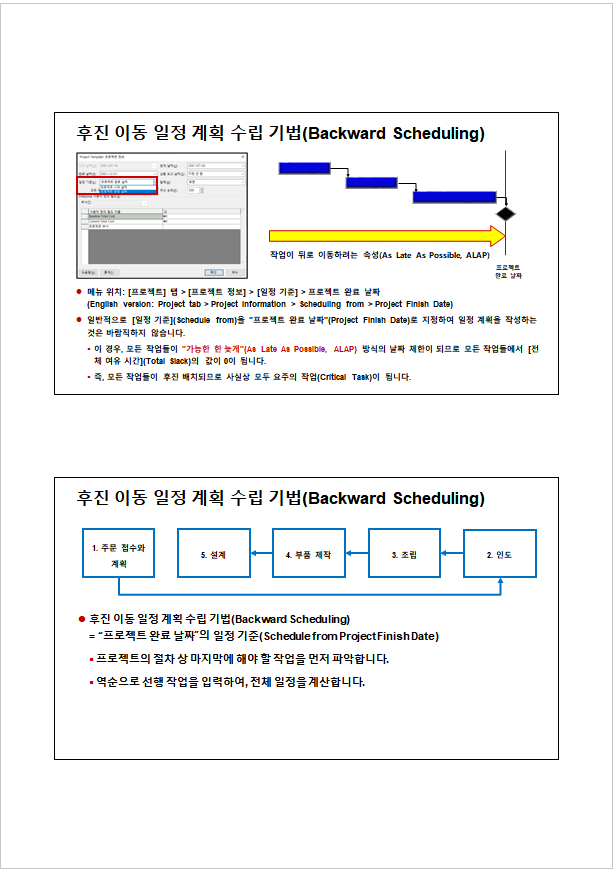 MS Project 전문가 과정 2쪽 교육·실습 자료